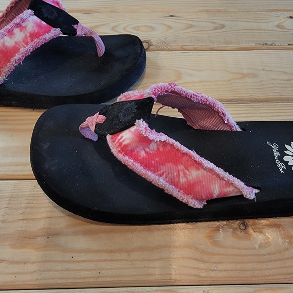 Yellow Box Athens Pink Tie Dye Shoes Flats Slip Ons Thongs Flip Flops sz 8 Shoes - Picture 3 of 7